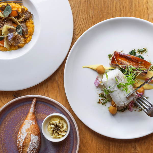 2 course dinner & a bottle of premium wine for Two