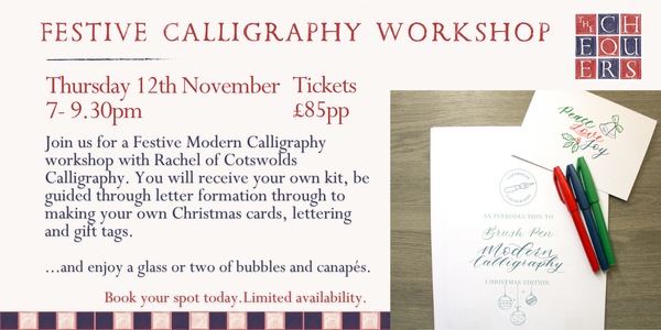Festive Calligraphy Workshop 12th Nov 7 to 9.30pm